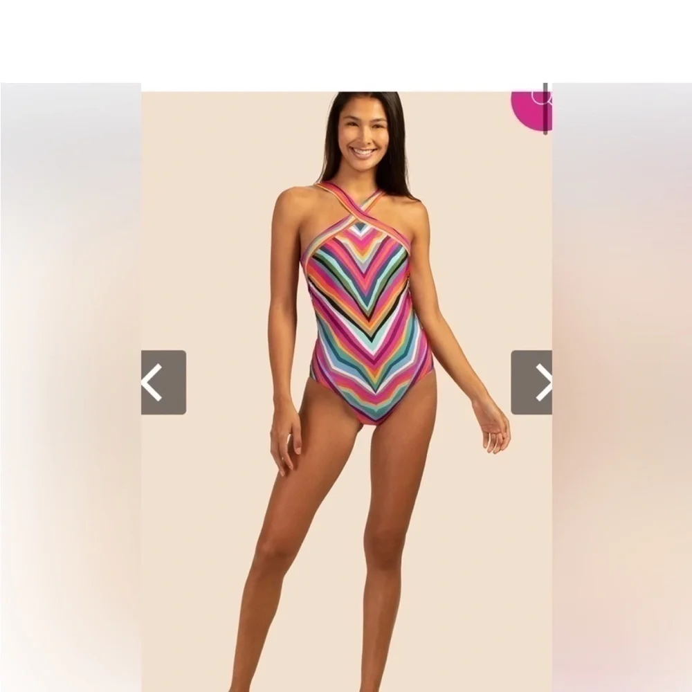 Trina Turk One Piece Reversible  Swimsuit Size 6 NWOT